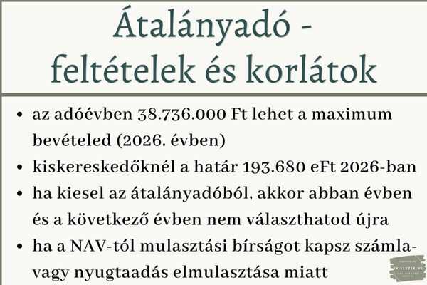 Átalányadó - Feltételek és korlátok